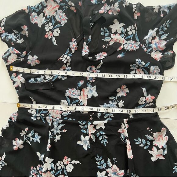 Torrid Multi-Color Black Floral Flutter Sleeve Tie Whimsy Fairycore Dress SZ 14 - Picture 12 of 14